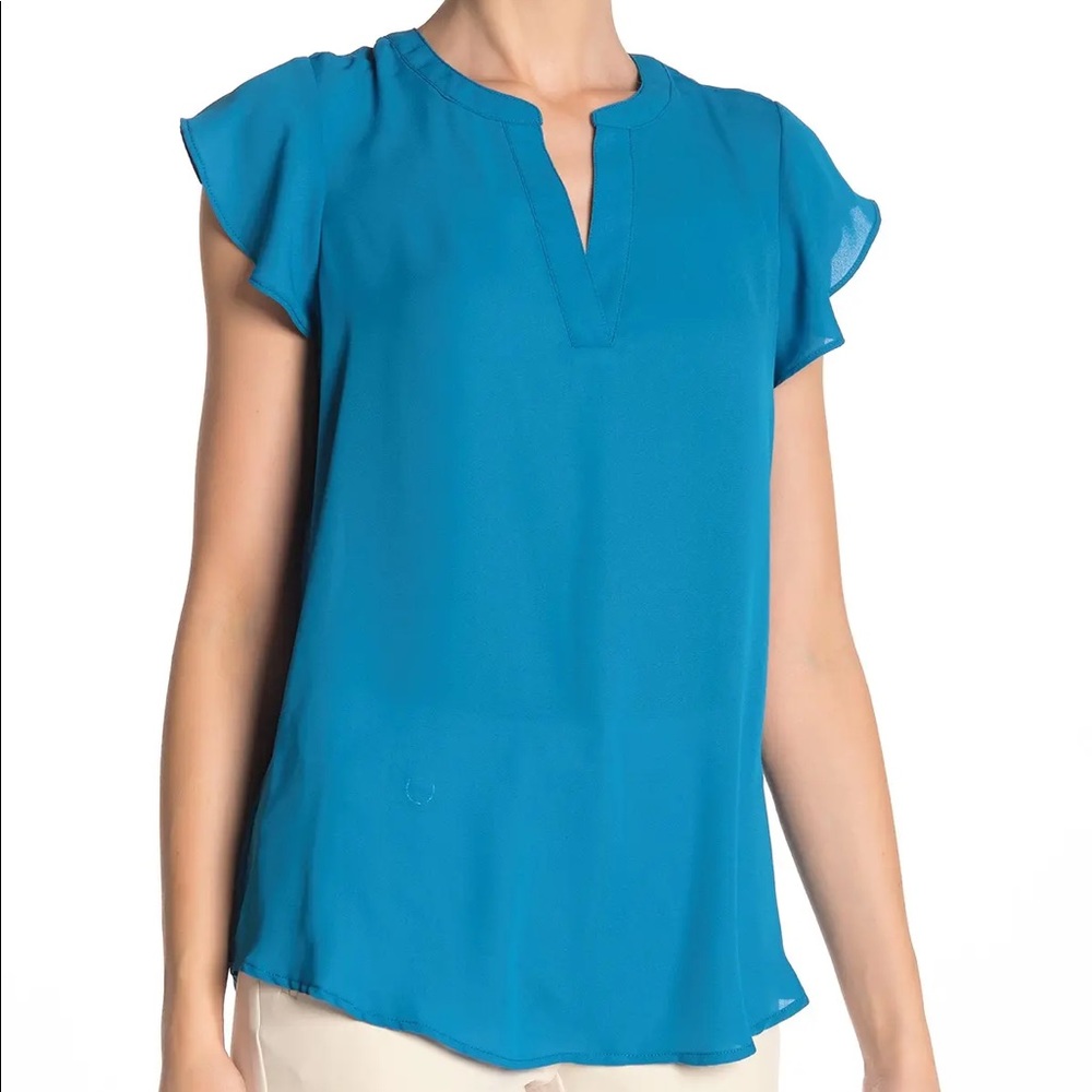 Adrianna Papell Beautiful Blue Blouse